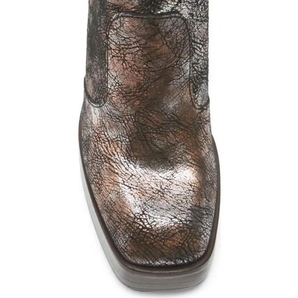 NEW Free People Ruby Platform Leather Boots in Metallic Medley - Picture 4 of 13